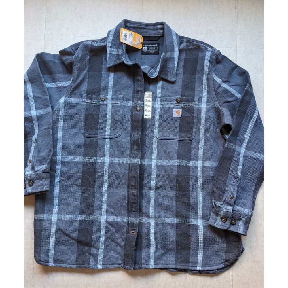 Carhartt women’s heavyweight loose fit twill plaid shirt jacket XL (16-18) NWT